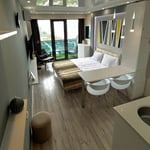 Alquiler de un estudio con vistas panorámicas al mar y al bulevar, 30 m², Batumi, Georgia