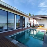Long-term rental in Bali brand-new villa in Peliatan with pool and rice field view