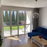 Long-term rental of a modern 50 m² 2-room apartment with a terrace in Zawady, Wilanów, Warsaw