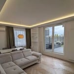 Spacious four-room apartment with 60 m² terrace and walk-in closet for long-term rent in Bielany, Warsaw