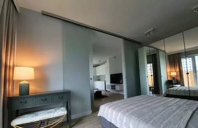 Long-term rental modern 2-room apartment with terrace and parking, Warsaw