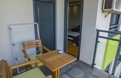 Alquiler a largo plazo en Belgrado: departamento de 2 ambientes, 47 m², en Zemun con balcón y electrodomésticos