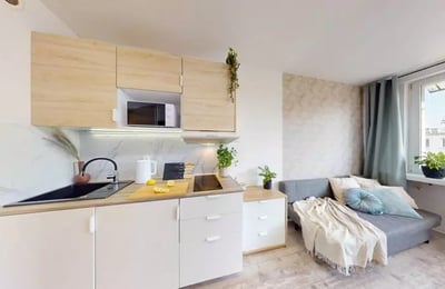 Location longue durée : studio de 19 m² à Grzegórzki, Cracovie, Pologne