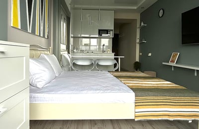 Alquiler de un estudio con vistas panorámicas al mar y al bulevar, 30 m², Batumi, Georgia