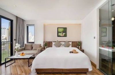 Bright, furnished studio apartment for rent near the beach, Da Nang, Vietnam