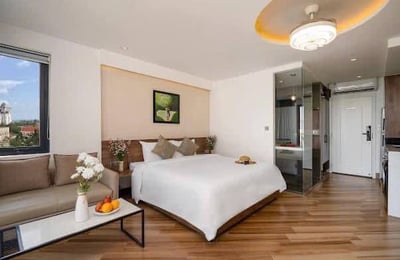 Bright, furnished studio apartment for rent near the beach, Da Nang, Vietnam