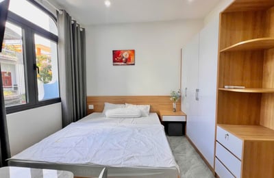 Bright studio apartment with balcony for rent near the beach, Da Nang, Vietnam
