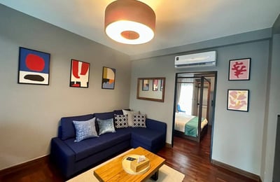 Location d'appartement moderne de 1 chambre avec vue sur le jardin et la ville à Khlong Toei Nuea, Bangkok, Thaïlande
