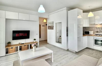 Bright and modern studio apartment rental in a new building, Bucharest, Romania