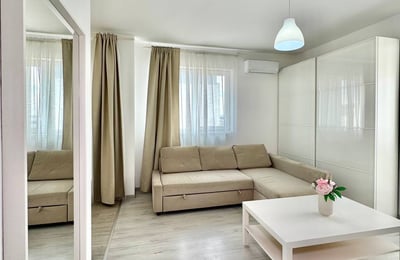 Bright and modern studio apartment rental in a new building, Bucharest, Romania