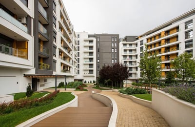Rent of a bright, furnished apartment, 56 m², Central Garden residential complex, Belgrade, Serbia