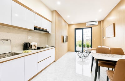 Bright, furnished 50 m² apartment with a balcony for rent near the beach, Da Nang, Vietnam