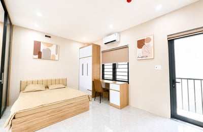 Bright, furnished 50 m² apartment with a balcony for rent near the beach, Da Nang, Vietnam
