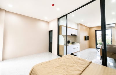 Bright, furnished 50 m² apartment with a balcony for rent near the beach, Da Nang, Vietnam