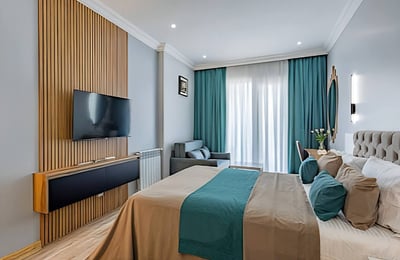 Location studio moderne, cosy, avec vue sur la mer en résidence Next White, Batumi, Géorgie