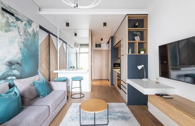 Rent of a 31 m² studio apartment in the premium residential complex BW Aurora, Belgrade, Serbia