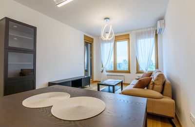 Rent of bright 2-room apartment 54 m² in the premium Wellport residential complex, New Belgrade, Belgrade, Serbia