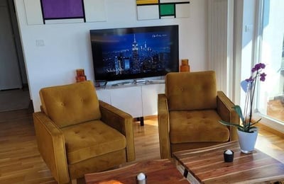 Аренда светлой 3-комнатной квартиры с видом на Дунай, 75 м², Белград, Сербия