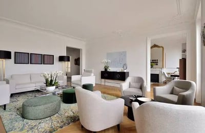 Rent of a furnished apartment, 195 m², with Eiffel Tower view, Paris 16th arrondissement, France