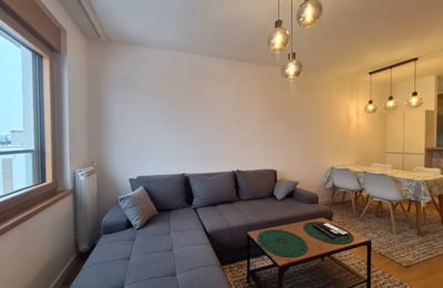 Location d’un appartement totalement neuf de deux pièces dans une résidence moderne, 47 m², zone de Zemun, Belgrade, Serbie