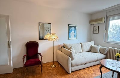Rent of a bright one-room apartment in the city center on the Danube embankment, 43 m², Belgrade, Serbia
