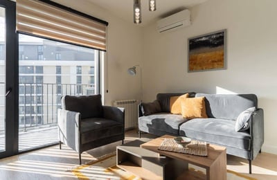 Alquiler de un apartamento moderno en el complejo residencial de clase premium BW Simfonija, 50 m², Belgrado, Belgrade Waterfront, Serbia