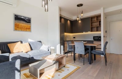 Alquiler de un apartamento moderno en el complejo residencial de clase premium BW Simfonija, 50 m², Belgrado, Belgrade Waterfront, Serbia
