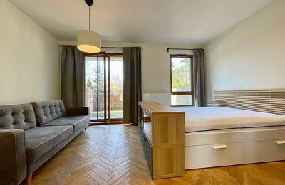 Уютная меблированная студия 38 м² с садом в аренду, Wilanów, Варшава, Польша