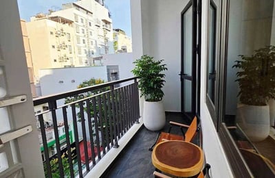 Cozy furnished studio with balcony near the beach for rent, An Thuong, Da Nang, Vietnam