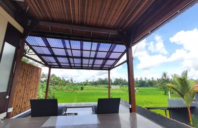 Long-term rental New villa with a gazebo and rice field view in, Ubud, Sayan, Indonesia