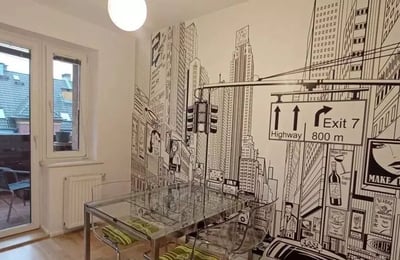 Long term rental 3 room apartment with balcony and parking in Wrocław