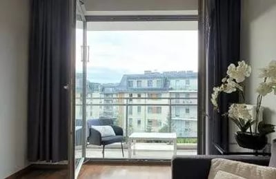 Long-term rental modern 2-room apartment in prestigious new complex Ogrody Hallera, Wrocław, Poland