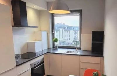 Long-term rental modern 2-room apartment in prestigious new complex Ogrody Hallera, Wrocław, Poland
