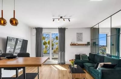 Long-term rent 2-room apartment with a balcony in Mokotów, Warsaw