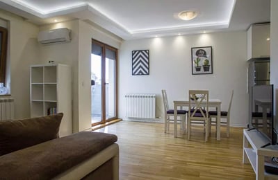 Long-term rental of a 2-room apartment in a new building with a terrace, Vozdovac area, Belgrade