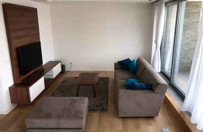 Long-term rental in Belgrade — bright 126 m² penthouse with 2 bedrooms and terrace in premium A Block, New Belgrade