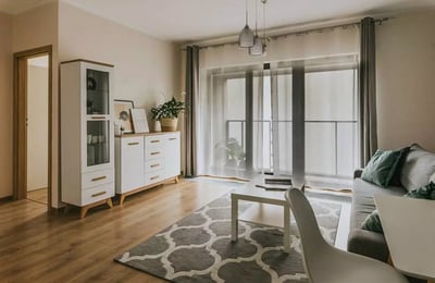 Long-term rental in Wrocław — 40 m² apartment in Angel River complex with parking, gym & spa near city center