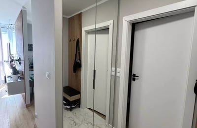 Long-term rental of a modern 54 m² 2-room apartment with a balcony in the quiet Mistrzejowice area, Krakow