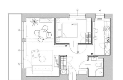 Long-term rental 47 m² 2-room apartment with balcony and AC, Wola, Warsaw