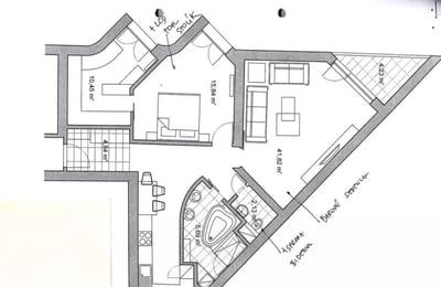 Langzeitmiete einer 3-Zimmer-Wohnung mit 95 m² und Loggia in Bratislava, Slowakei