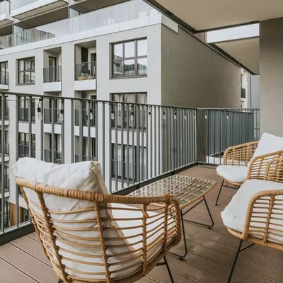 Long-term rental modern apartment with gym and spa, Wrocław, Poland