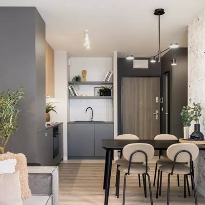 Long-term rental 2-room apartment with air conditioning and parking, Kraków