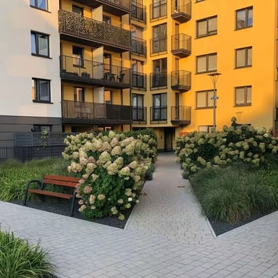Long term rental 2 room apartment with garden and parking in Wrocław