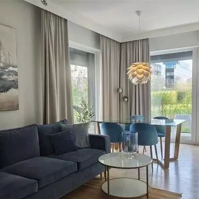 Long-term rental modern 2-room apartment with terrace and parking, Warsaw