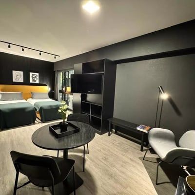 Long-term rent spacious studio in a premium residential complex with pool in Colegiales, Buenos Aires