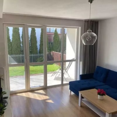 Long-term rental of a modern 50 m² 2-room apartment with a terrace in Zawady, Wilanów, Warsaw