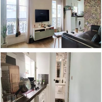 Long-term rent studio 21 m² walk-up in Paris, France