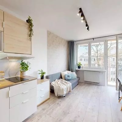 Location longue durée : studio de 19 m² à Grzegórzki, Cracovie, Pologne