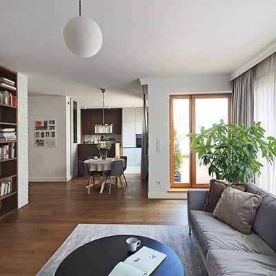 Location longue durée d’un appartement 4 pièces de 109 m² dans le quartier Mokotów, Varsovie, Pologne
