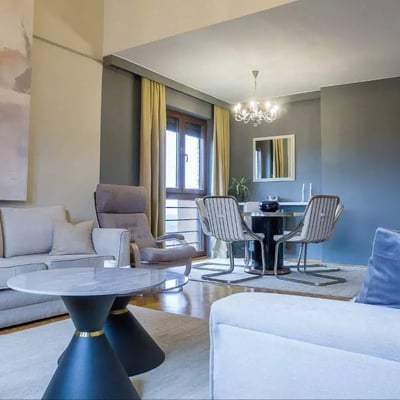 Long-term rental of a 2-room apartment, 64 m², in Banovo Brdo district, Belgrade, Serbia